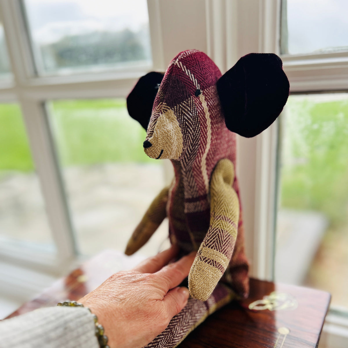 Handmade Mabel Mouse Soft Toy - Country Check